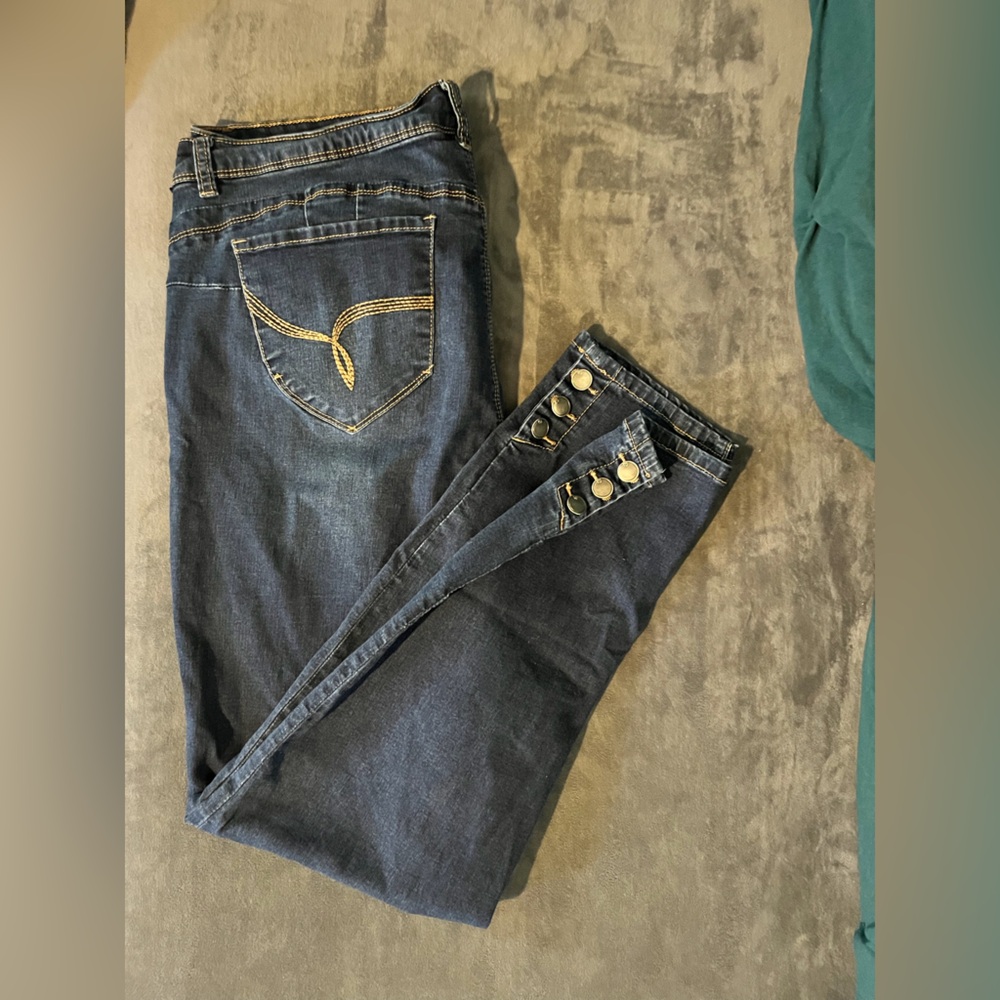 Avenue plus size Dark Blue Ankle Jeans